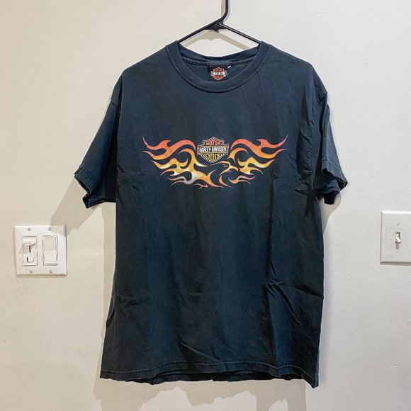 Vintage Harley Davidson - Flame Logo Tshirt